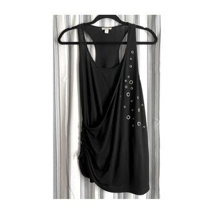Black Side Cinch Flow Tank with Rivets / Size Large / Stylebook